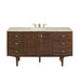 Amberly 60" Single Vanity, Mid-Century Walnut, w/ 3 CM Tajnar Eclos Top