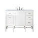 Addison 48" Single Vanity, Glossy White w/ 3 CM Carrara White Top