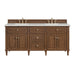 Lorelai 72" Double Vanity, Light Natural Oak w/ 3 CM Victorian Silver Silestone Top
