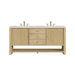 Marigot 72" Double Vanity, Sunwashed Oak w/ 3 CM Ethereal Noctis Silestone Top