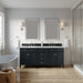 Brittany 72" Double Vanity, Pecan w/ 3 CM Ethereal Noctis Silestone Top