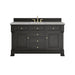 Brookfield 60" Single Vanity, Black Onyx w/ 3 CM Victorian Silver Silestone Top