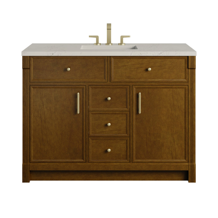 Bellshire 48" Single Vanity, Honey Oak w/ 3 CM Carrara Marble Top