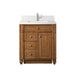 Bristol 30" Single Vanity, Saddle Brown w/ Single Hole 3 CM White Zeus Silestone Top & Backsplash