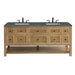 Breckenridge 72" Double Vanity, Light Natural Oak w/ Single Hole 3 CM White Zeus Top & Backsplash