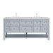 Breckenridge 72" Double Vanity, Smokey Celadon w/ 3 CM Carrara Marble Top