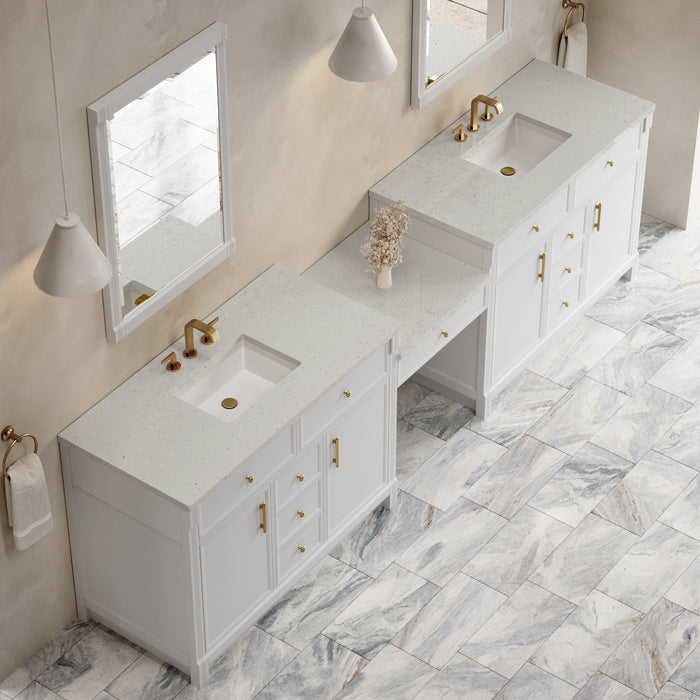 James Martin Vanities Bellshire 120" Dual Vanity Set with 24" Make-Up Counter