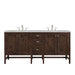 Addison 72" Double Vanity, Mid-Century Acacia w/ 3 CM Victorian Silver Silestone Top