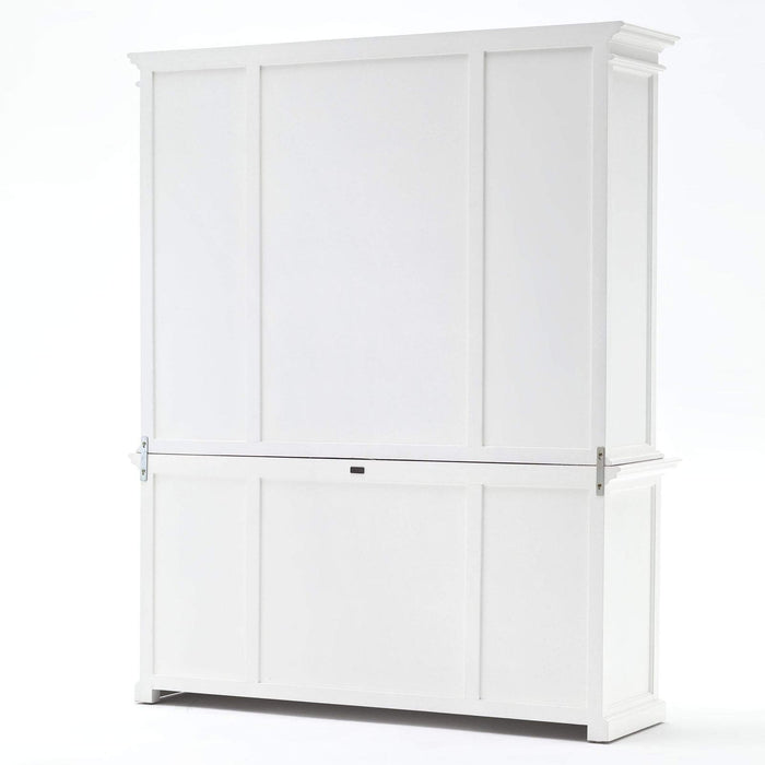 NovaSolo Halifax Library Hutch with Basket Set White BCA600