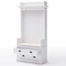NovaSolo Halifax Entryway Coat Rack & Bench Unit White CA581