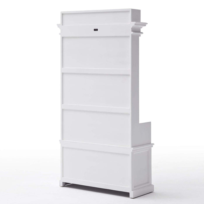 NovaSolo Halifax Entryway Coat Rack & Bench Unit White CA581