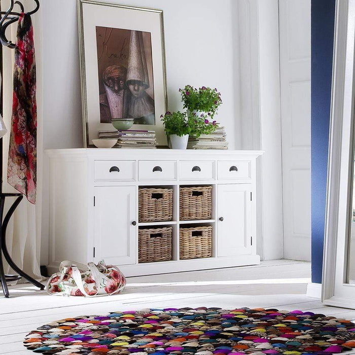 NovaSolo Halifax Buffet with 4 Baskets White B189
