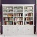 NovaSolo Halifax Triple-Bay Hutch Unit Bookcase Bookshelf White CA614