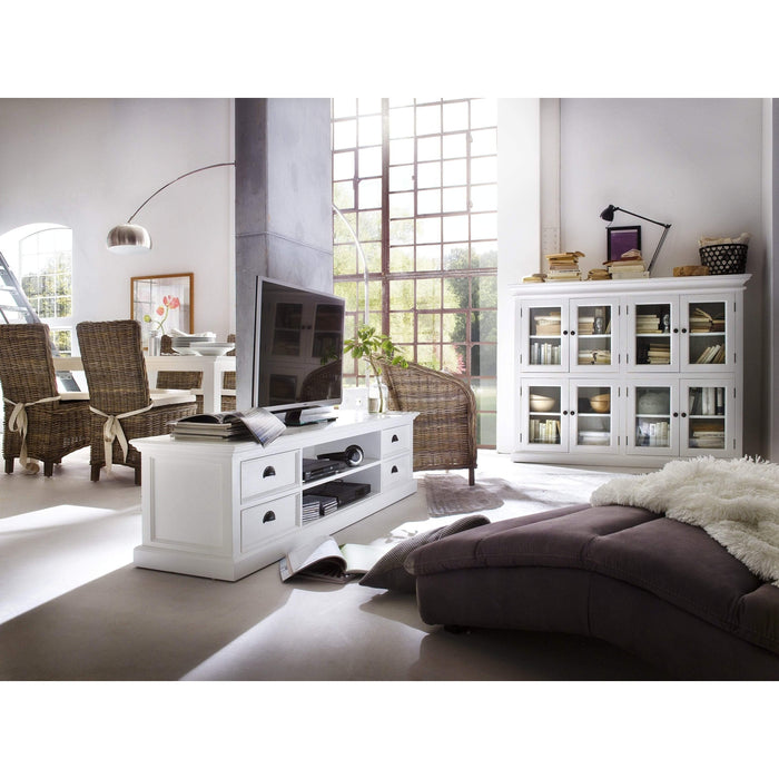 NovaSolo Halifax Large Entertainment Center with 4 Drawers White CA631