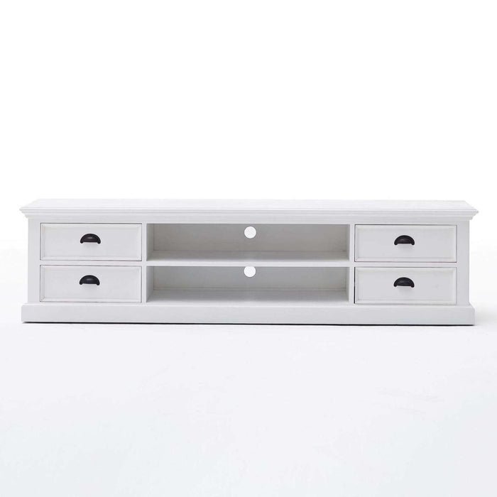 NovaSolo Halifax Large Entertainment Center with 4 Drawers White CA631