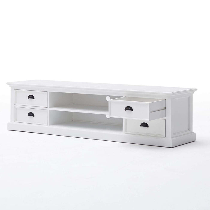 NovaSolo Halifax Large Entertainment Center with 4 Drawers White CA631