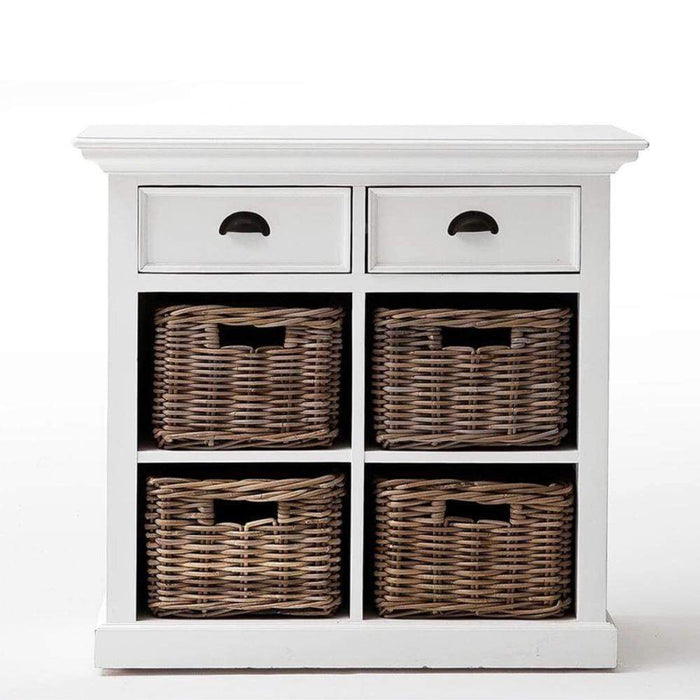 NovaSolo Halifax Medium Buffet with Basket Set White B181
