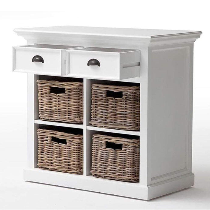 NovaSolo Halifax Medium Buffet with Basket Set White B181