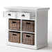NovaSolo Halifax Medium Buffet with Basket Set White B181