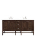 Addison 72" Double Vanity, Mid-Century Acacia w/ 3 CM White Zeus Silestone Top
