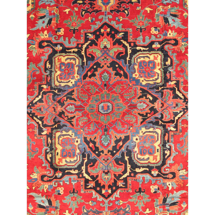 Pasargad Home Azerbaijan Collection Hand-Knotted Lamb's Wool Area Rug-12' 9" X 19' 3", Red 27216