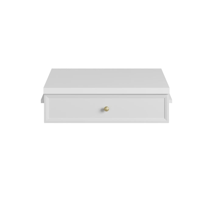 Bellshire 24" Drawer Unit, Bright White w/ 3 CM White Zeus Silestone Top