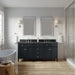 Brittany 72" Double Vanity, Pecan w/ 3 CM Siberian Silestone Top