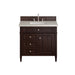 Brittany 36" Single Vanity, Burnished Mahogany, w/ 3 CM Siberian Silestone Top