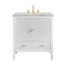 Myrrin 30" Single Vanity, Bright White w/ 3 CM Victorian Silver Silestone Top