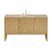 Hudson 60" Single Vanity, Light Natural Oak w/ 3 CM Eternal Jasmine Pearl Top
