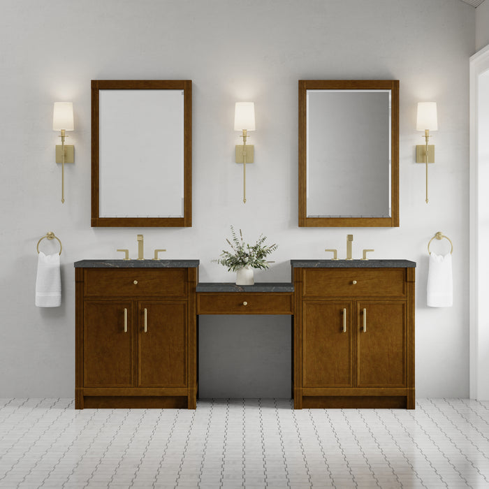 James Martin Vanities Bellshire 84" Dual Vanity Set with 24" Make-Up Counter
