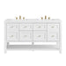 Breckenridge 60" Double Vanity, Bright White, w/ 3 CM White Zeus Quartz Top