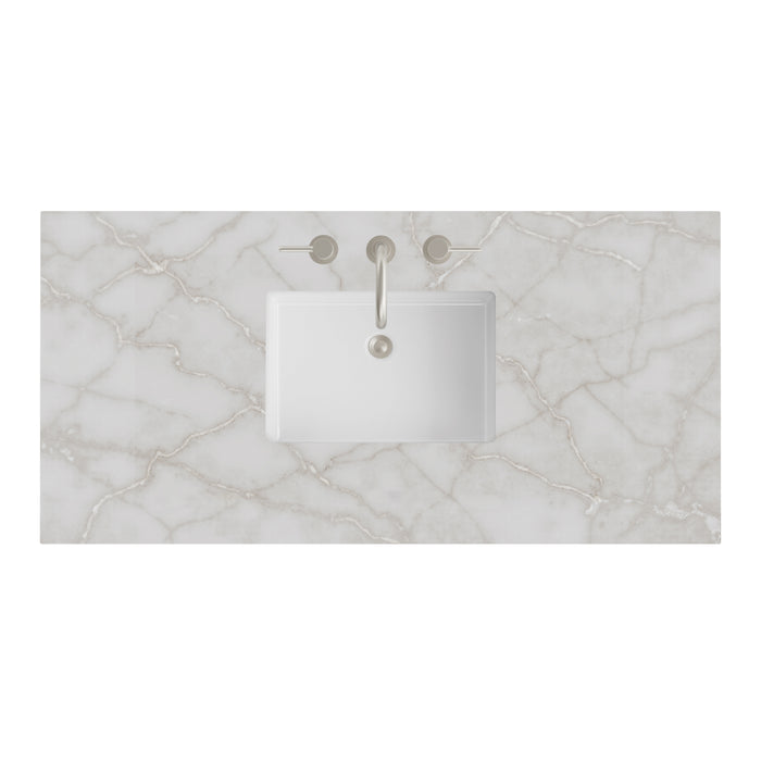 48" Single Top, 3 CM Victorian Silver Silestone w/ Sink