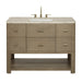 Lucian 48" Single Vanity, Pebble Oak w/ 3 CM Victorian Silver Silestone Top