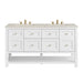 Breckenridge 60" Double Vanity, Bright White, w/ 3 CM Siberian Silestone Top