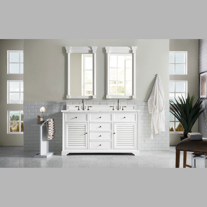 James Martin Vanities Savannah 60" Bright White Double Vanity