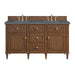Lorelai 60" Double Vanity, Light Natural Oak w/ 3 CM Victorian Silver Silestone Top
