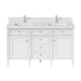 Brittany 60" Double Vanity, Victory Blue w/ 3 CM Charcoal Soapstone Silestone Top