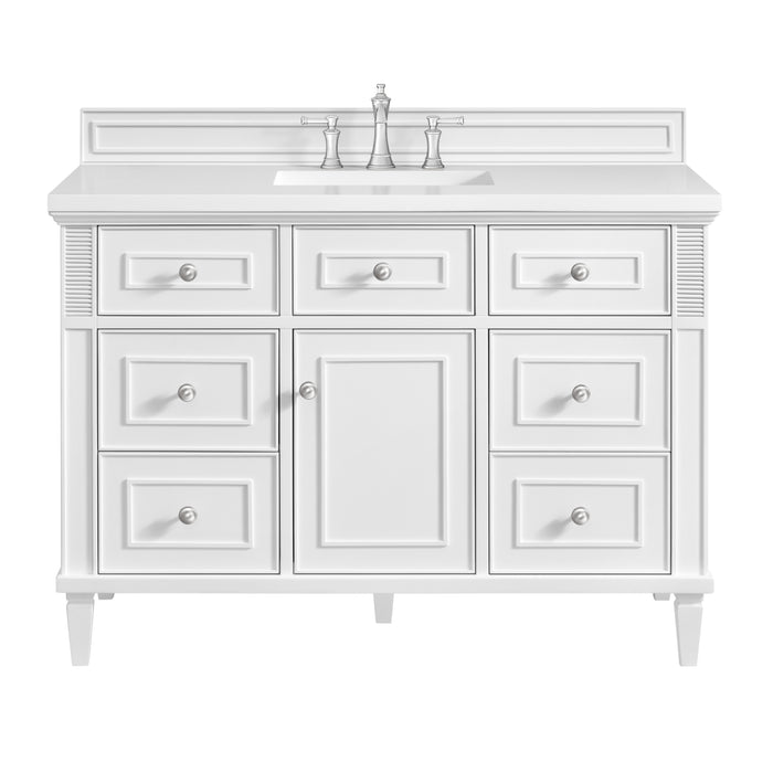 Lorelai 48" Single Vanity, Bright White w/ 3 CM Lime Delight Silestone Top