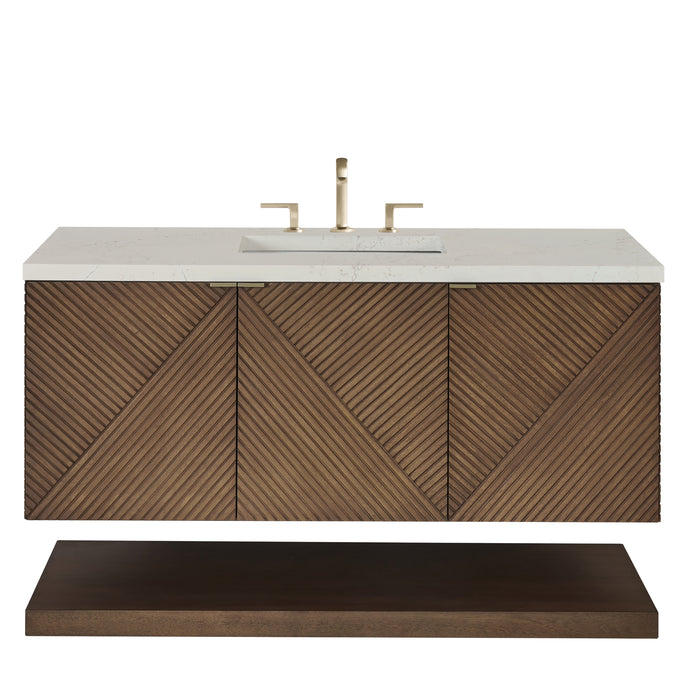 Marcello 48" Single Vanity, Chestnut, w/ 3 CM Siberian Silestone Top