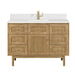 Laurent 48" Single Vanity, Honey Oak w/ 3 CM Eternal Jasmine Pearl Silestone Top w/FreePower Wireless Charger