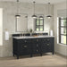 Lorelai 72" Double Vanity, Mid-Century Walnut, w/ 3 CM Siberian Silestone Top w/FreePower Wireless Charger