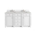 Bristol 60" Double Vanity, Bright White w/ 3 CM Eternal Jasmine Pearl Silestone Top