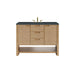 Solene 48" Single Vanity, Seaside Oak, w/ 3 CM Charcoal Soapstone Quartz Top
