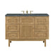 Laurent 48" Single Vanity, Light Natural Oak w/ Single Hole 3 CM White Zeus Top & Backsplash