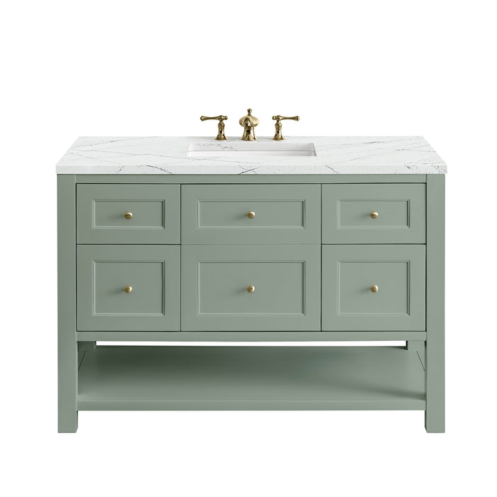 Breckenridge 48" Single Vanity, Light Natural Oak, w/ 3 CM Siberian Silestone Top w/FreePower Wireless Charger