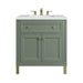 Chicago 30" Single Vanity, Smokey Celadon, w/ 3 CM Ethereal Noctis Silestone® Top