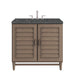 Portland 36" Single Vanity Whitewashed Walnut w/ 3 CM Parisien Bleu Silestone Top