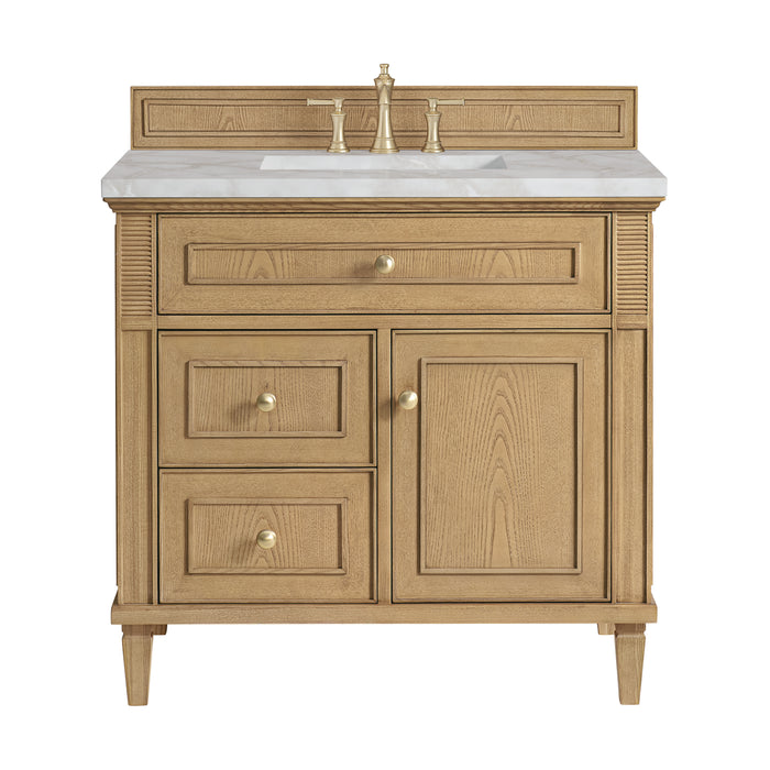 Lorelai 36" Single Vanity, Light Natural Oak w/ 3 CM Victorian Silver Silestone Top