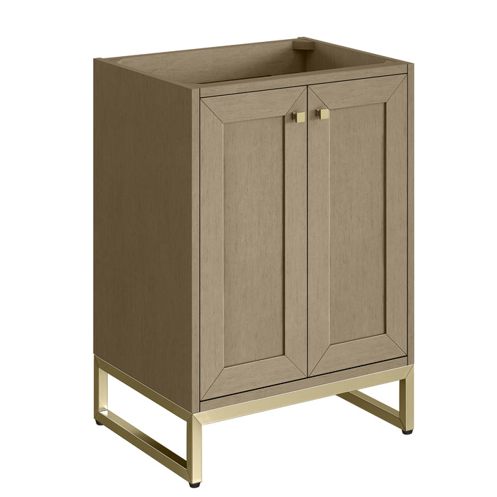 Chianti 24" Single Cabinet, Walnut Whisper, Champagne Brass